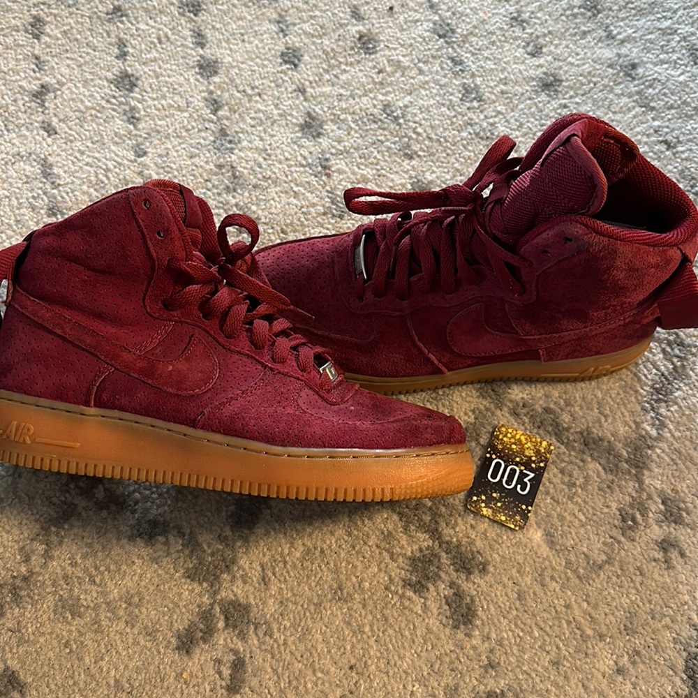 AF1. Size 9.5 Burgundy suede. -3